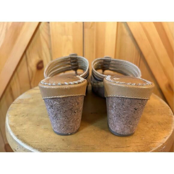 White Mountain Womens Leather Strappy Wedge Sandals sz. 8.5 - Picture 4 of 8